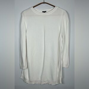 Talbots White 3/4 Sleeve Tunic Top. Size Medium. Euro Summer. Minimalism.